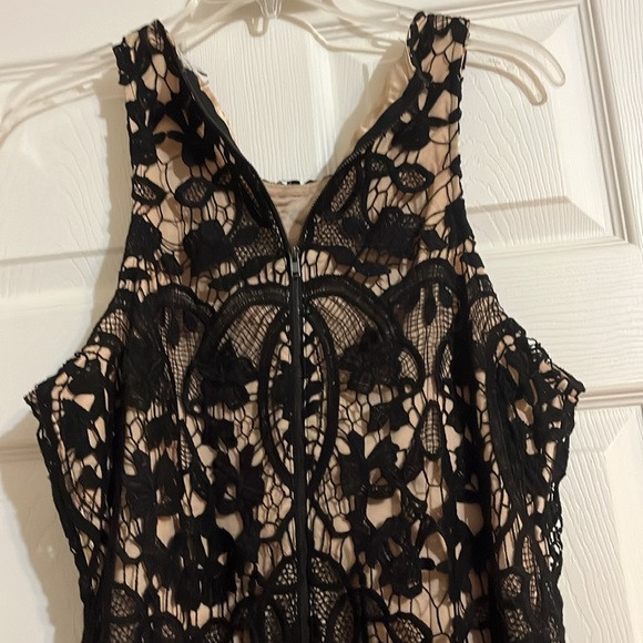 Lace over nude coloured slip dress. - Picture 4 of 4